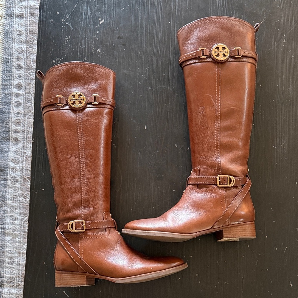 Tory Burch Equestrian Style Leather Boots - Picture 4 of 8
